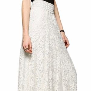 Woman's High Waisted Floral Lace Maxi Long Skirt